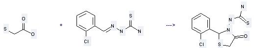 Hydrazinecarbothioamide,2-[(2-chlorophenyl)methylene]- can be used to produce [2-(2-chloro-phenyl)-4-oxo-thiazolidin-3-yl]-thiourea by heating